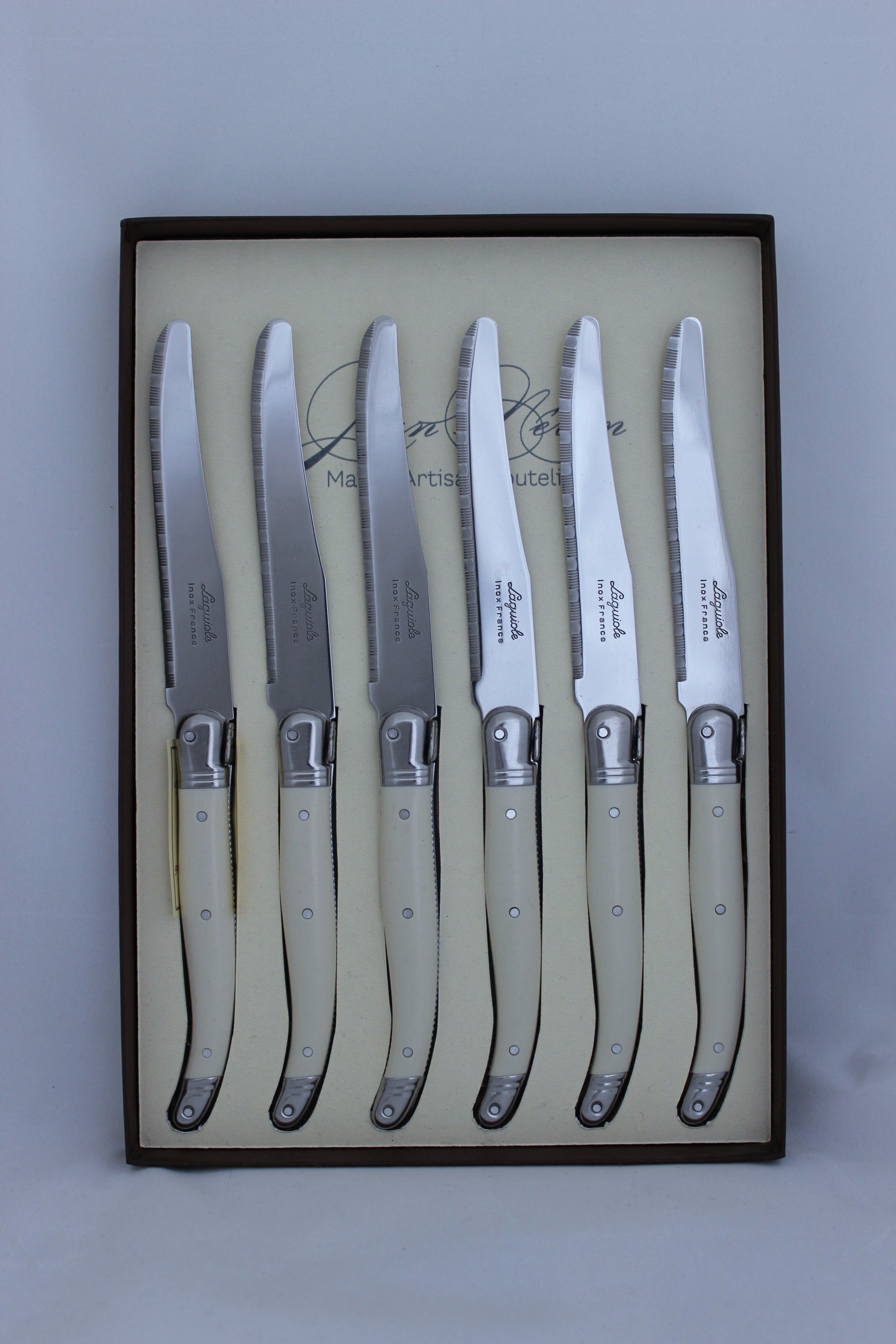 Round Steak knives laguiole set 6