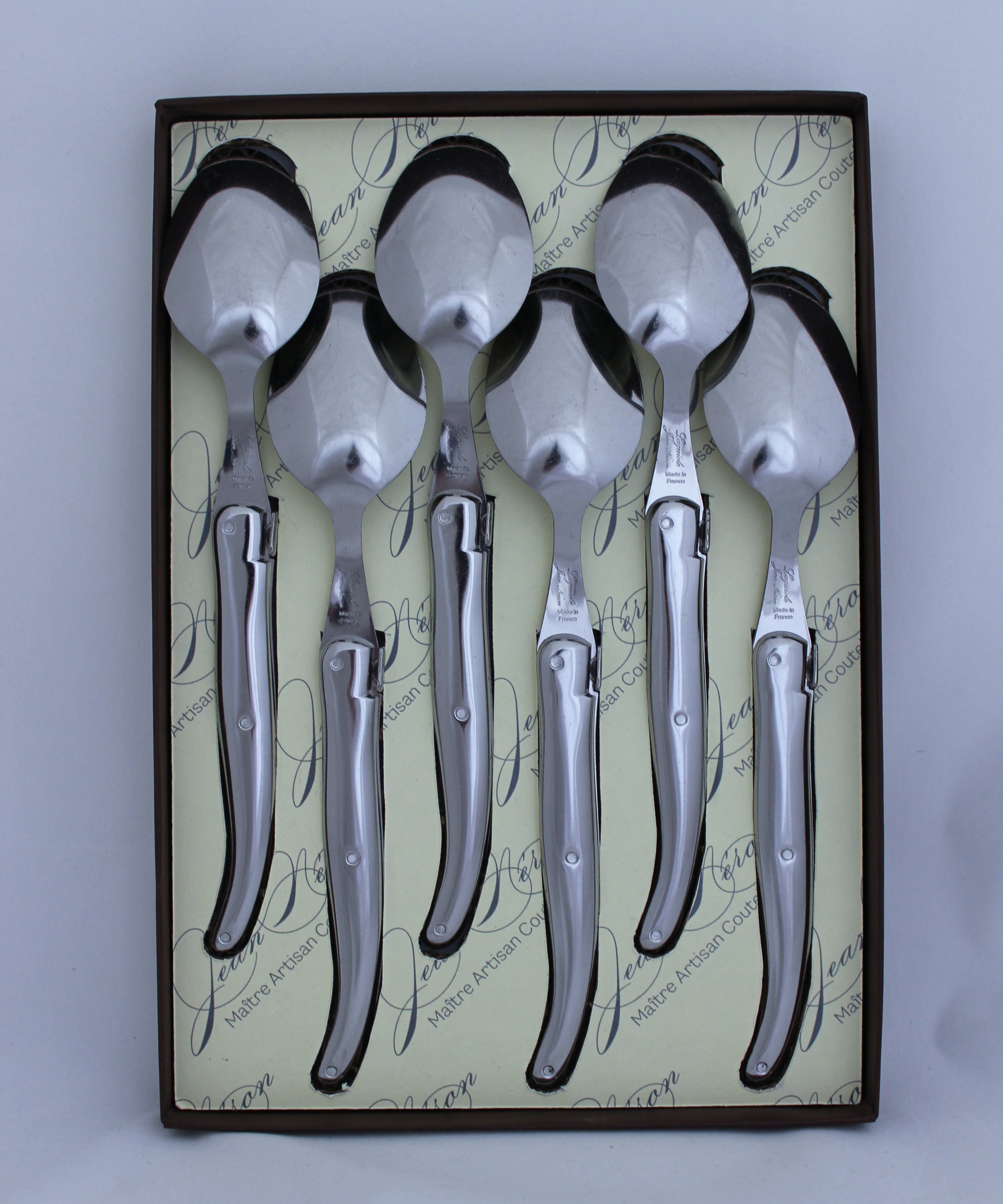 stainless steel desert spoons set of 6 laguiole