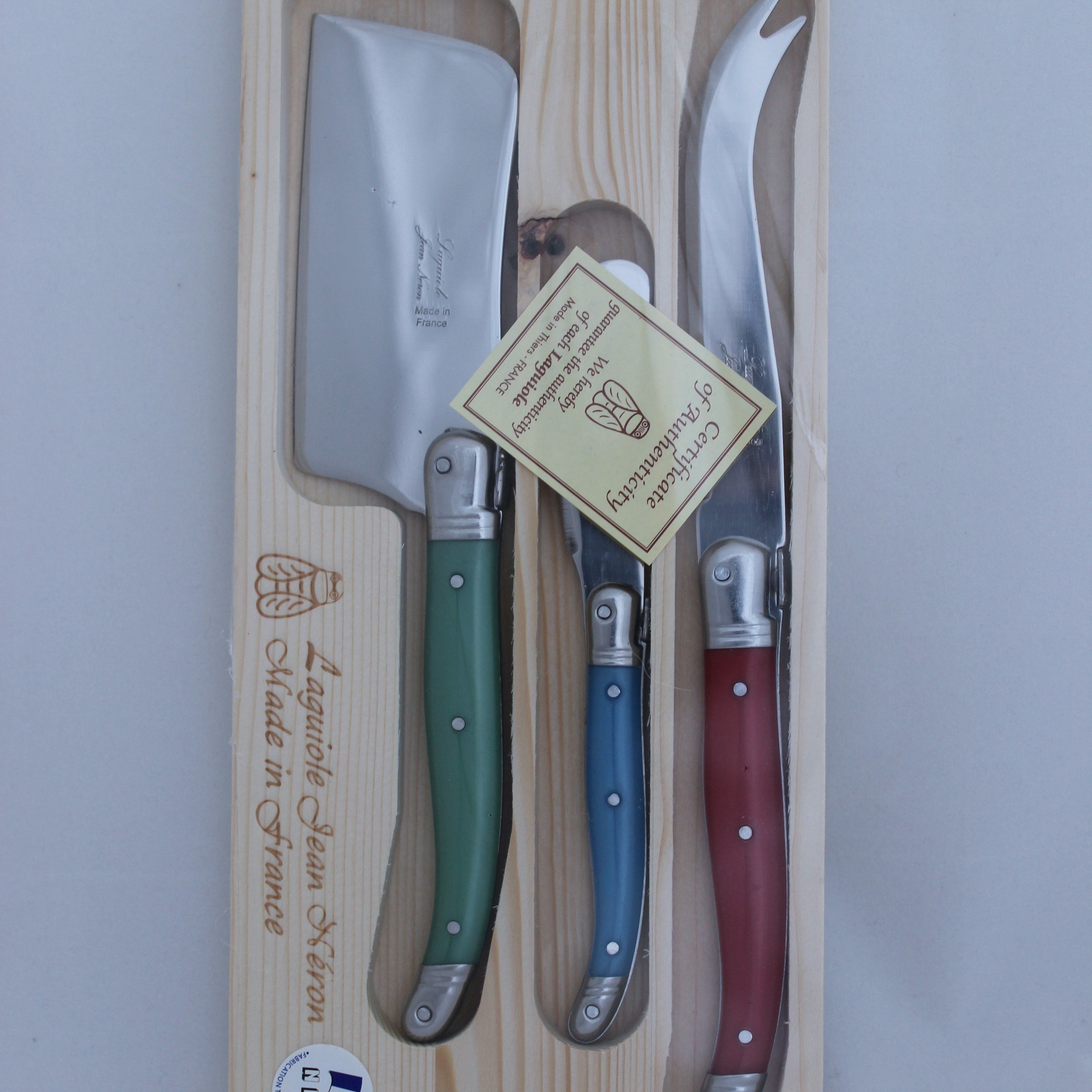 laguiole 3 piece cheese set gift boxed
