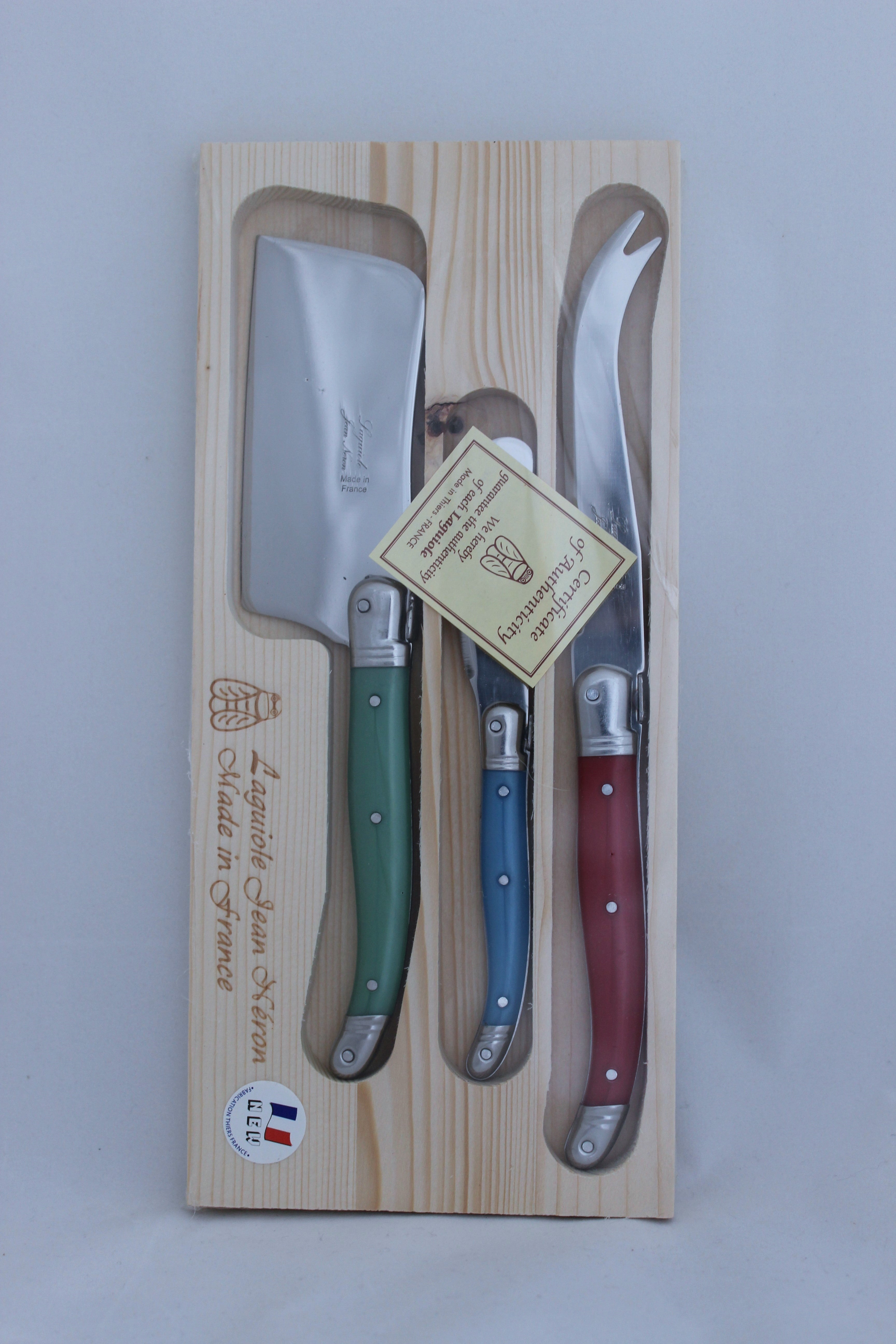 laguiole 3 piece cheese set gift boxed