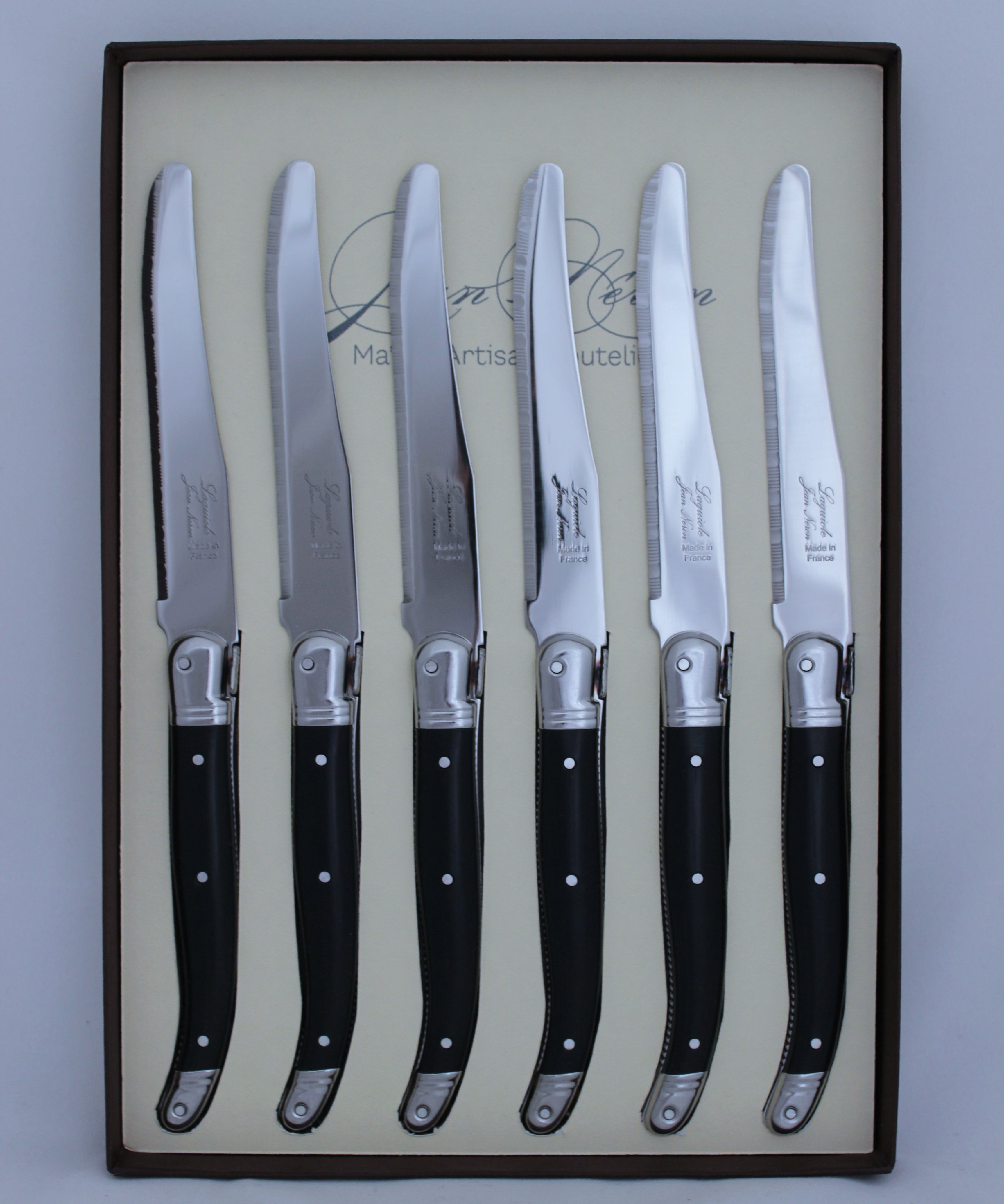 Round Steak knives laguiole set 6