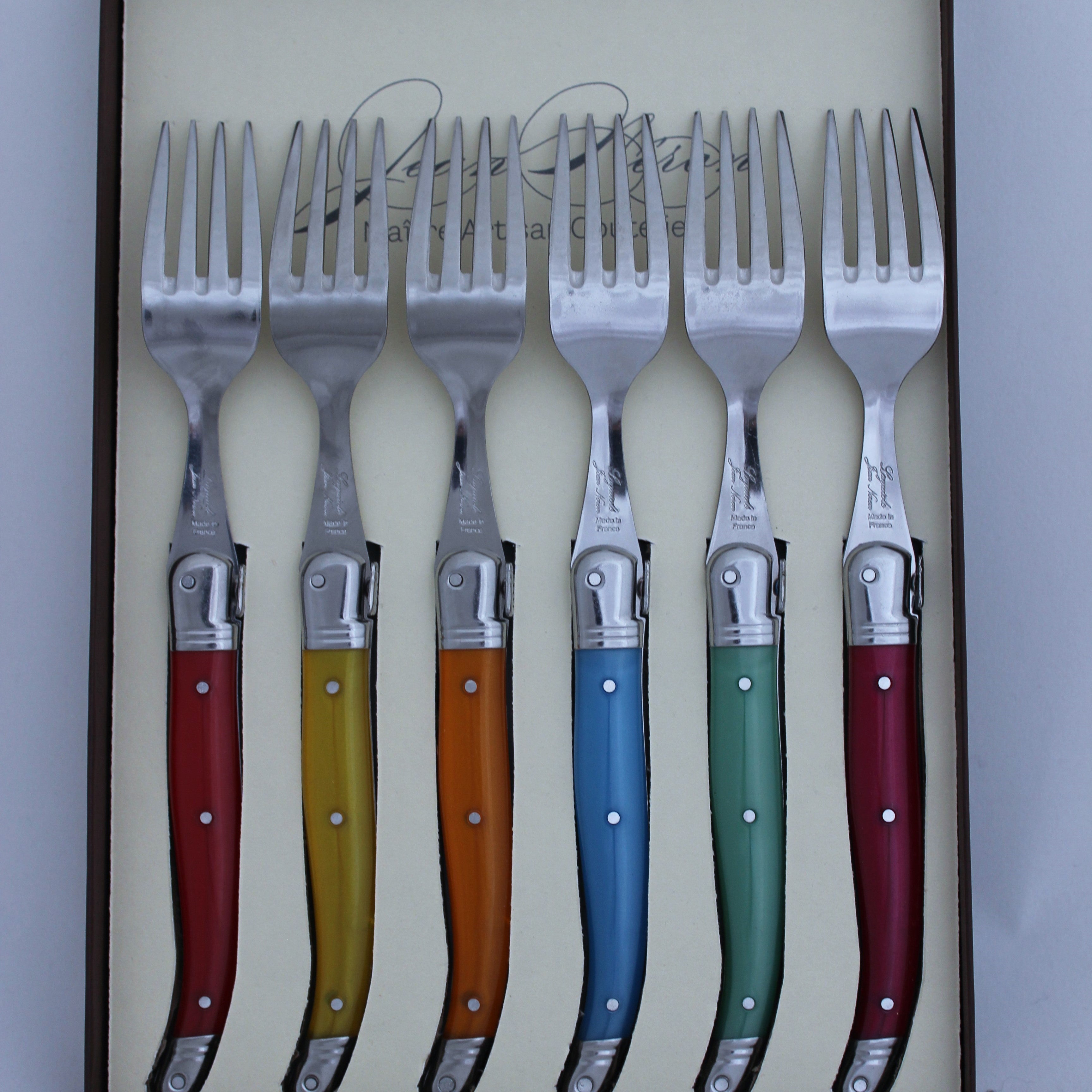 table forks laguiole set 6 gift boxed