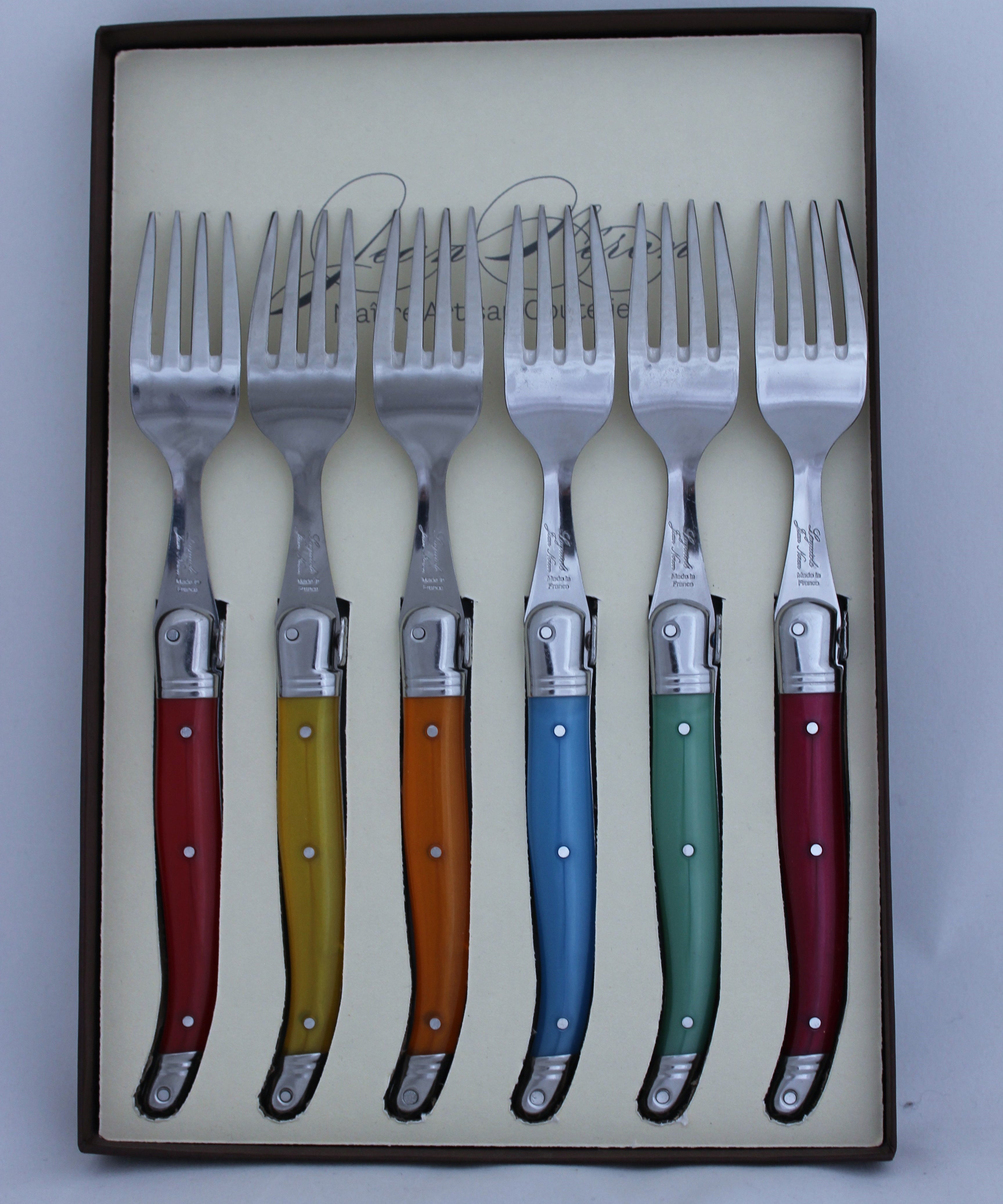 table forks laguiole set 6 gift boxed