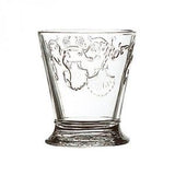 La Rochere Versailles short glass tumbler with baroque, scallop, scrolls and flower motifs at Cerise NZ