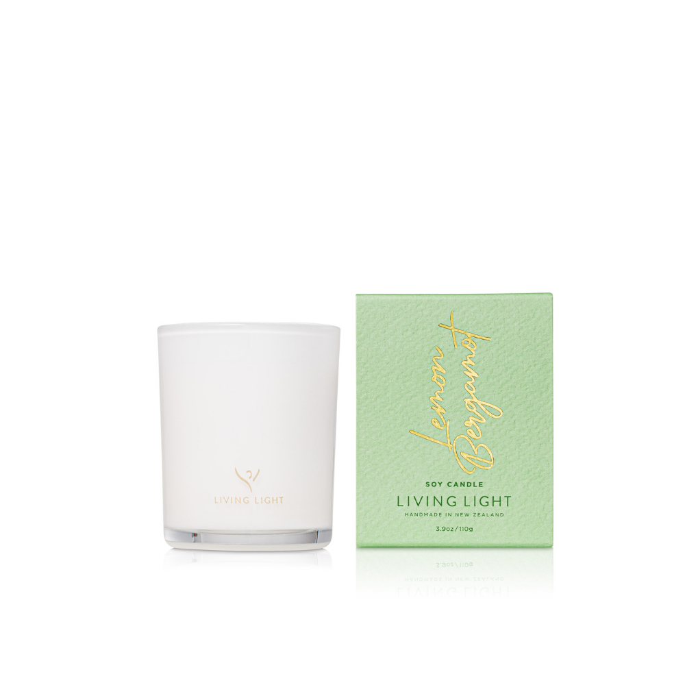 Mini 100% soy wax candle hand poured into a glass jar with cotton wick by Living Light.  Selet from 8 beautiful fragrances 110g. Available in 8 beautiful fragrances.  Up to 30 hours burn time  Made in New Zealand