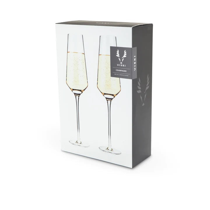 Stunning lead-free Crystal Glasses with tall stems and sleek angles. Pure elegant drinkware in a boxed set of 2 with 8 oz capacity. 270mm H  Hand wsh reccomended.