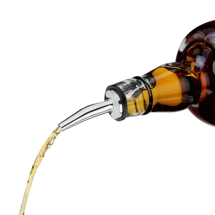 This Viski liquor pourer ensures a constistent pour from any bottle of liquor. A must have accessory for any home bar.   Compostition : Stainless Steel  Care: Hand wash