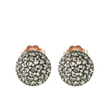 Beautiful Simply Italian classic bright Swarovski crystal Stud earrings with 18ct rose gold plating over a sterling silver base. Stud backing. Made in Italy. 9mm Diameter  Swarvoski Crystal Sterling Silver 18ct Rose Gold Plating