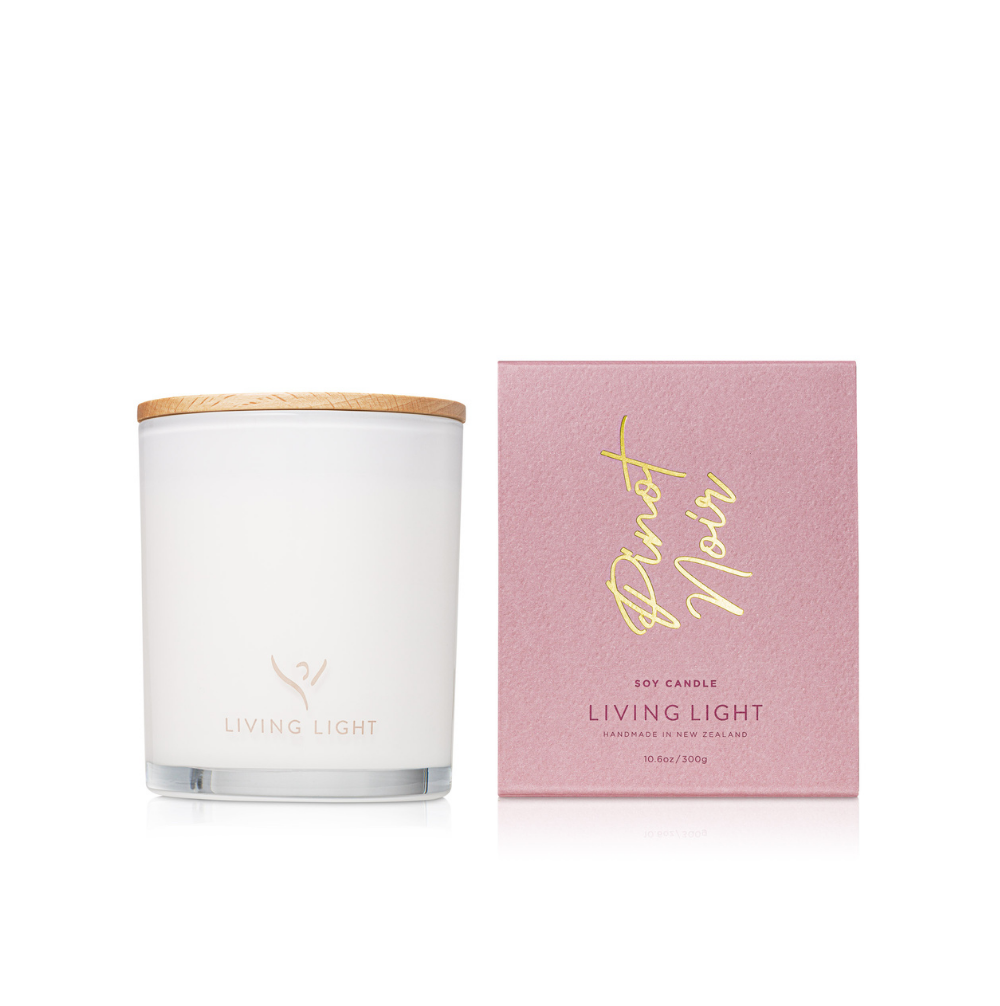 Hand poured into a glass jar with wooden lid, this clean burning soy wax Candle is beautifully fragranced with a cotton wick.  Available in 8 fragrances.  Up to 60 hours burn time  300g  Made in New Zealand