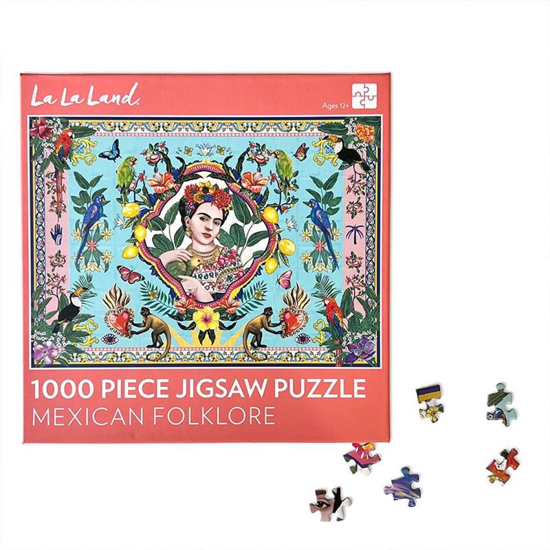 La La Land 1000 piece puzzle with matching poster and packaged in an illustrated box to keep everyone entertained for hours!  Available in two options  Mexican Folklore  Journey Beyond  Completed size 35.5cm x 48cm